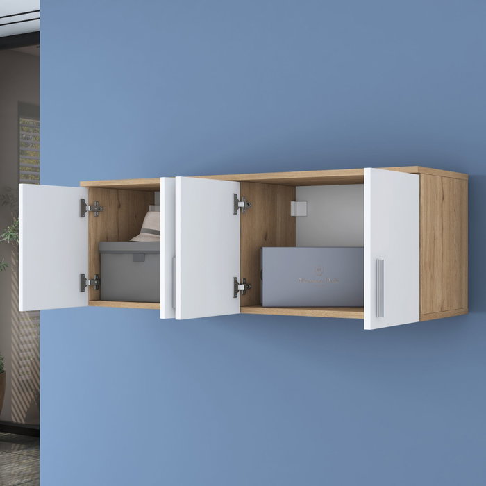 Hanah Home Armario de Pared Nogal y Blanco Hanah Home Armario de Pared Nogal y Blanco